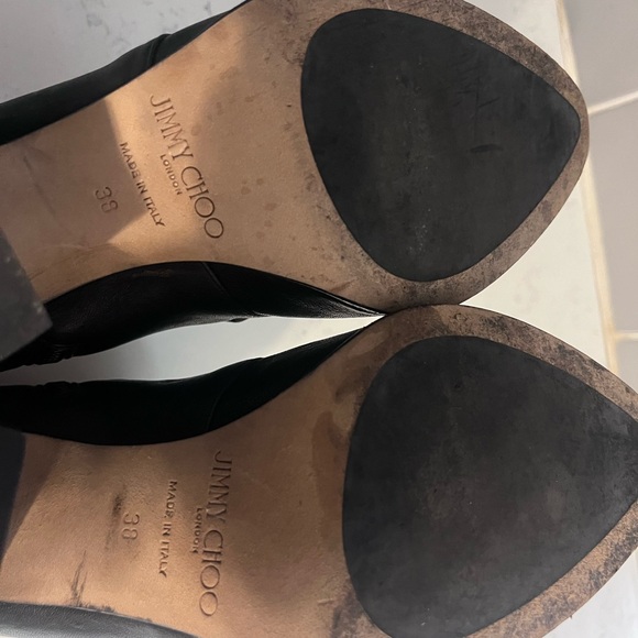 Jimmy Choo Black Leather Hutch Triple Buckle Ankle Boot size 38 IT/EU - Picture 6 of 8